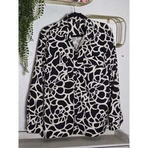 I.N.C Black and white‎ button down blouse size L